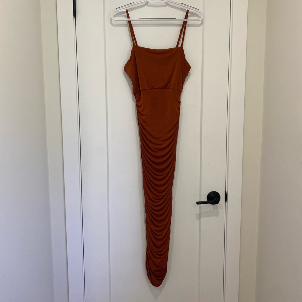 Showpo midi burnt orange dress